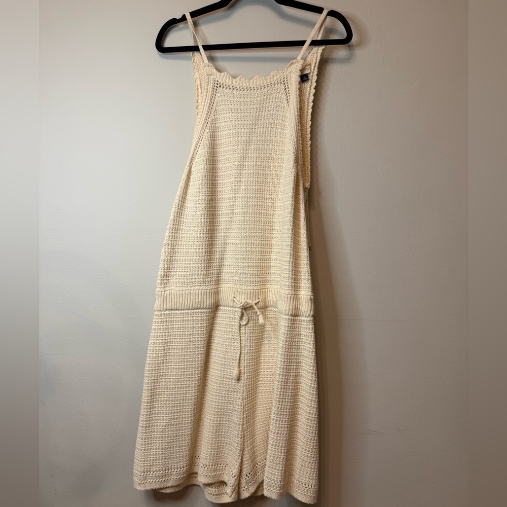 Universal Thread Cream Crochet Knit Romper